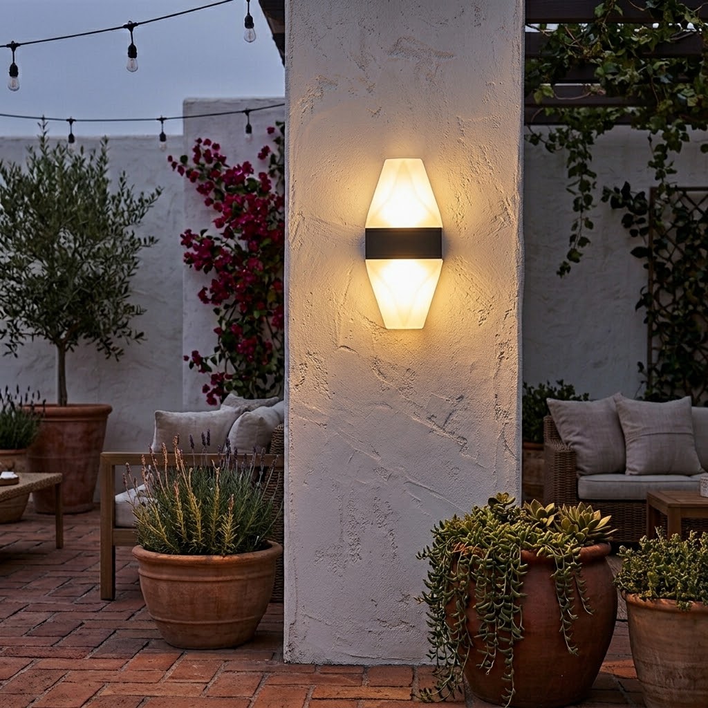 Aplique de Muro LED Exterior Geométrico - Luz Cálida