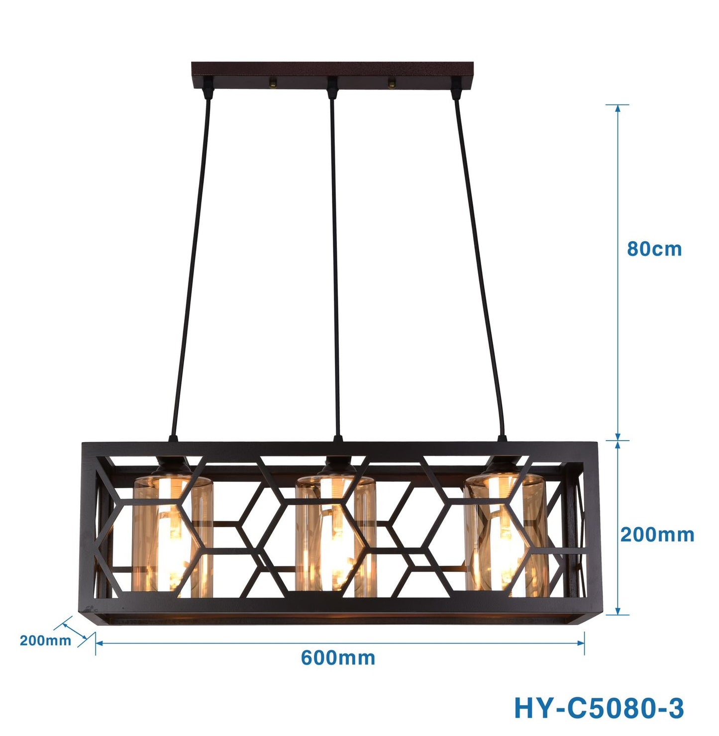 LAMPARA COLGANTE MADERA VIDRIO MODELO MAU