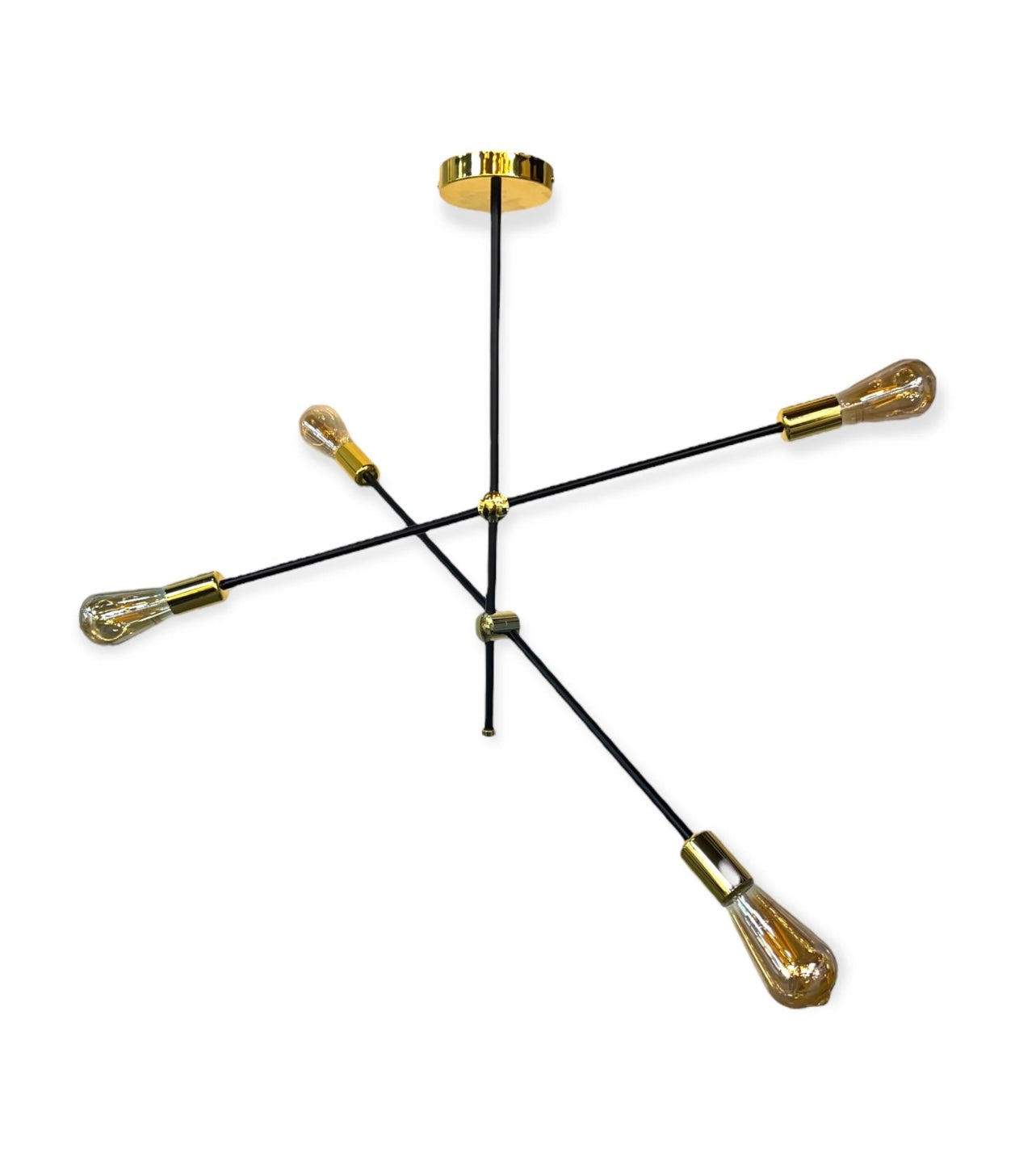 LAMPARA COLGANTE NORDICA 4 LUCES NEGRA-DORADO AULI