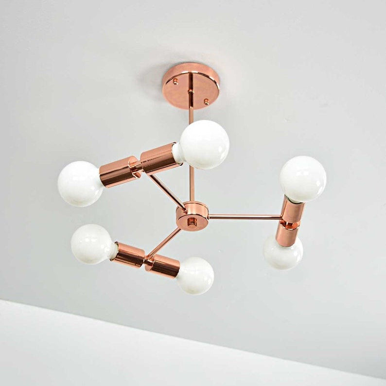 LAMPARA COLGANTE NORDICA GOLD ROSE 6 LUCES ROCIO