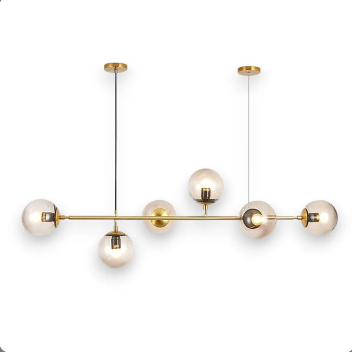 LAMPARA COLGANTE ESTILO NORDICA DORADA 6 ESFERAS PARIS