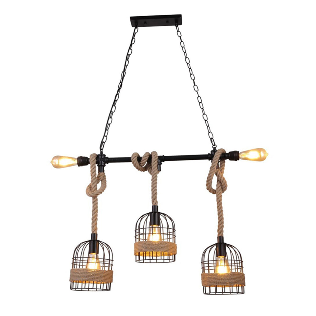 LAMPARA COLGANTE TUBO RETRO INDUSTRIAL 5 LUCES