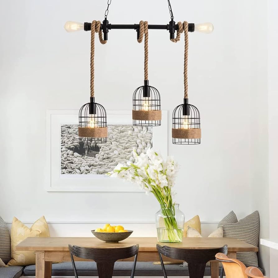 LAMPARA COLGANTE TUBO RETRO INDUSTRIAL 5 LUCES