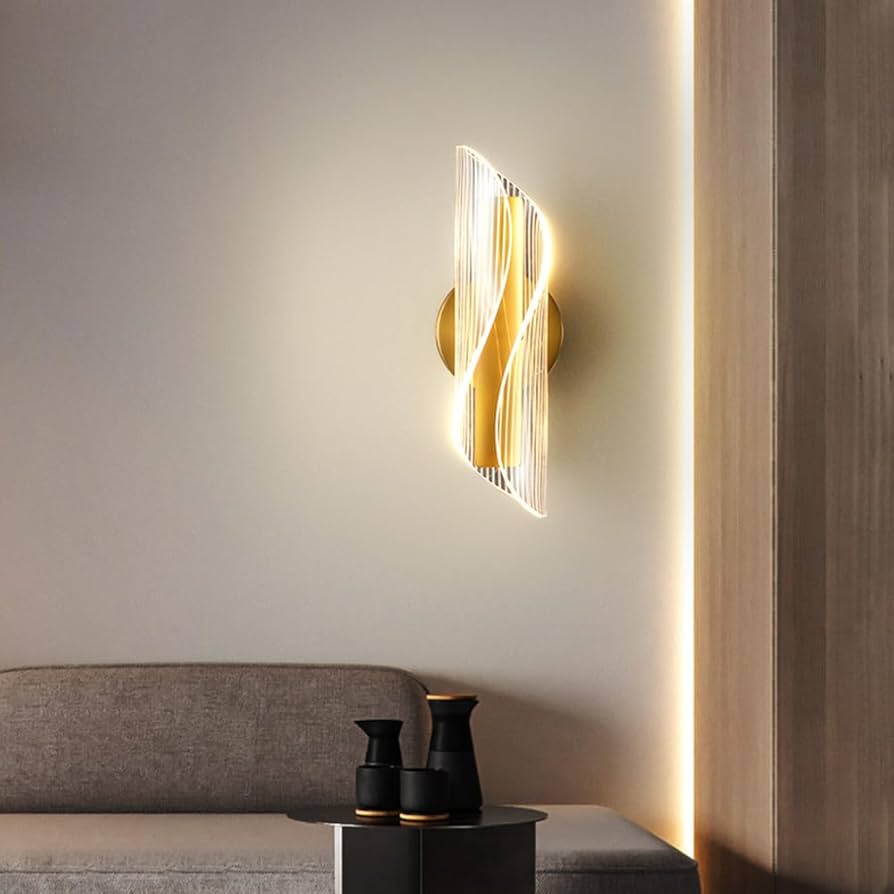 APLIQUE DE MURO INTERIOR LED DORADO TRES TONOS DE LUZ LUCIANO