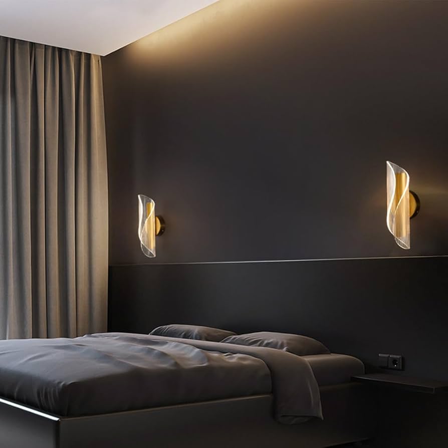 APLIQUE DE MURO INTERIOR LED DORADO TRES TONOS DE LUZ LUCIANO