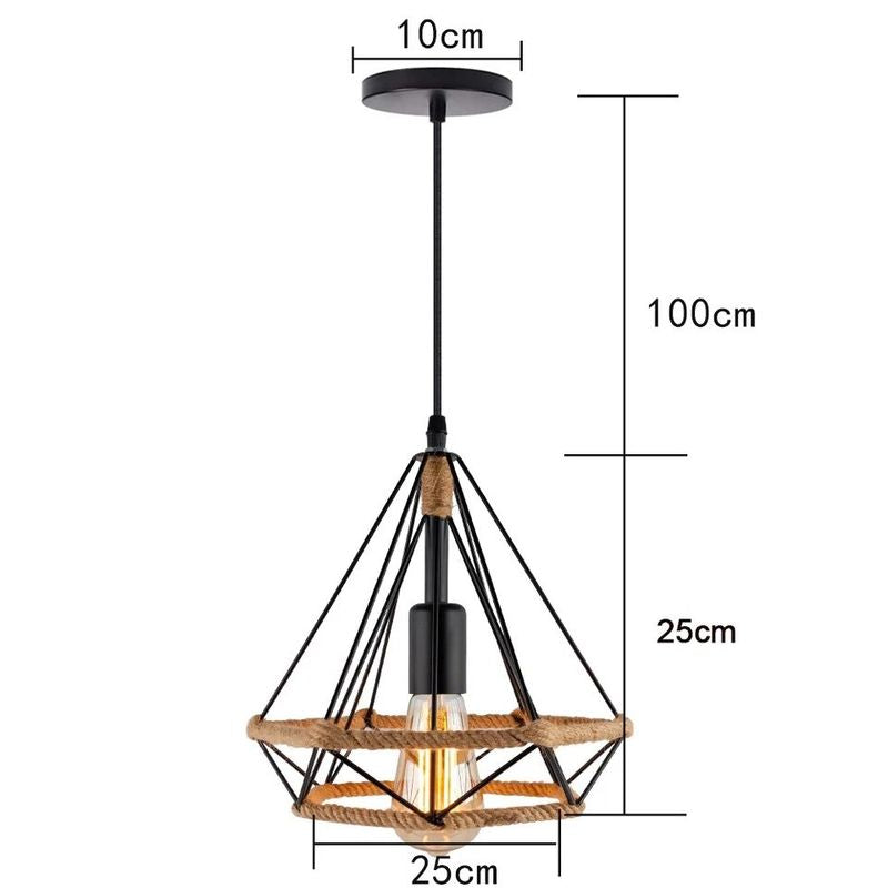 LAMPARA COLGANTE DIMANTE RUSTICO 25 CM