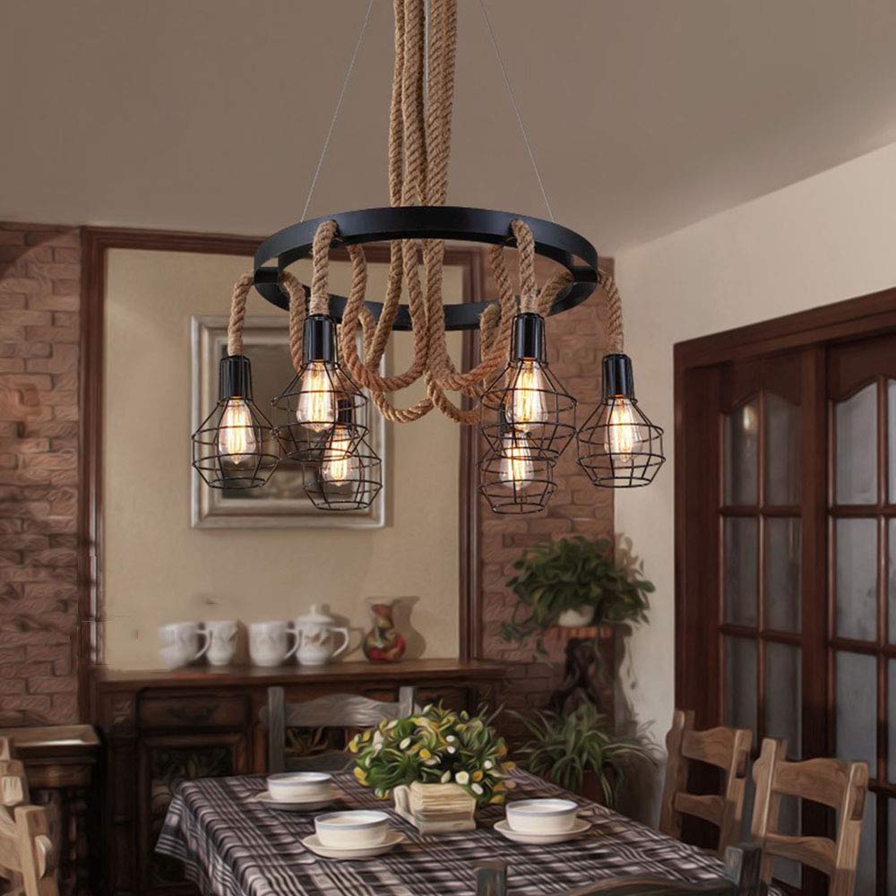 LAMPARA COLGANTE CANDELABRO RUSTICA 8 LUCES