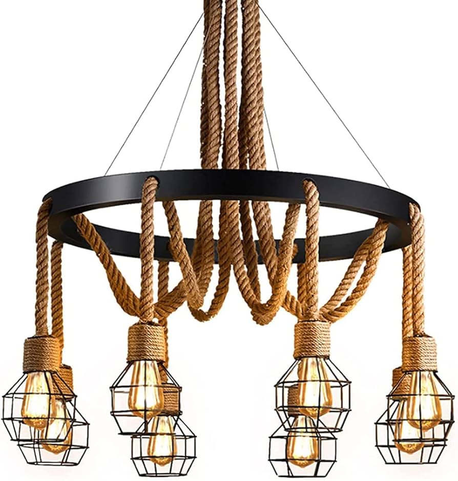 LAMPARA COLGANTE CANDELABRO RUSTICA 8 LUCES
