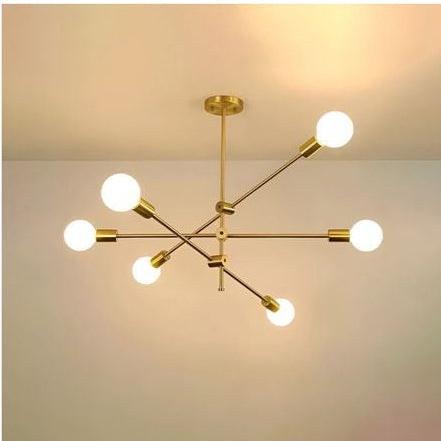 LAMPARA COLGANTE DORADA 6 LUCES BALANCIN