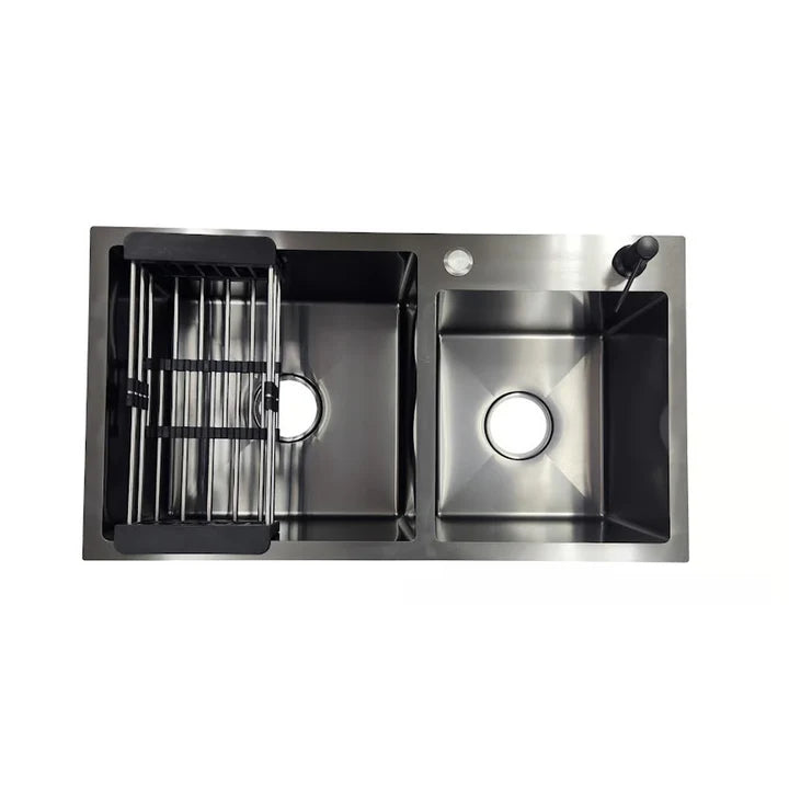 LAVAPLATOS 80X45 NEGRO + ACCESORIOS