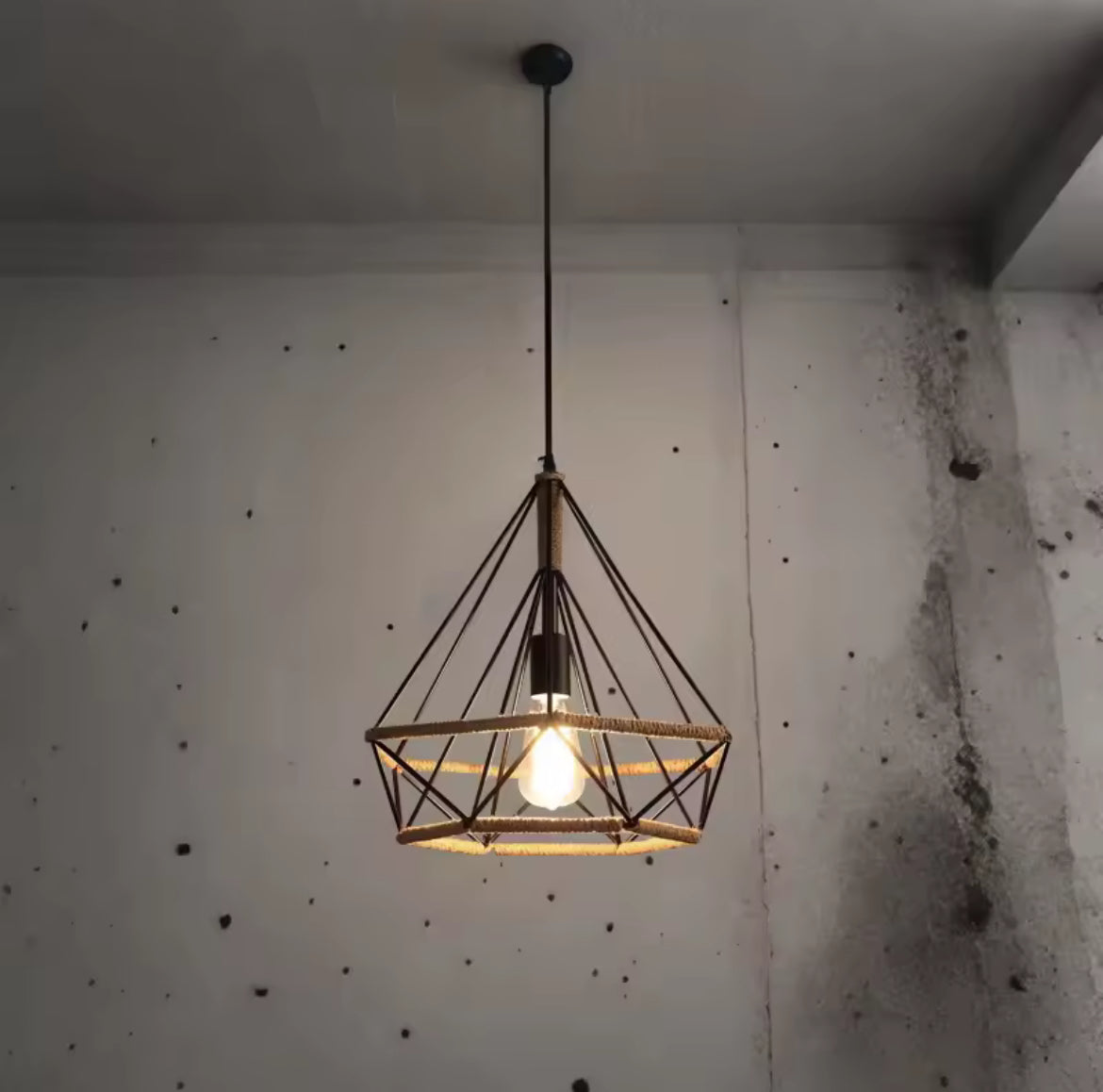 LAMPARA COLGANTE DIAMANTE RUSTICO 38 CM