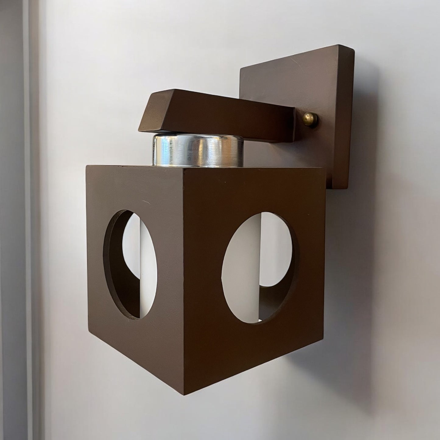 APLIQUE DE MURO INTERIOR MADERA CON VIDRIO