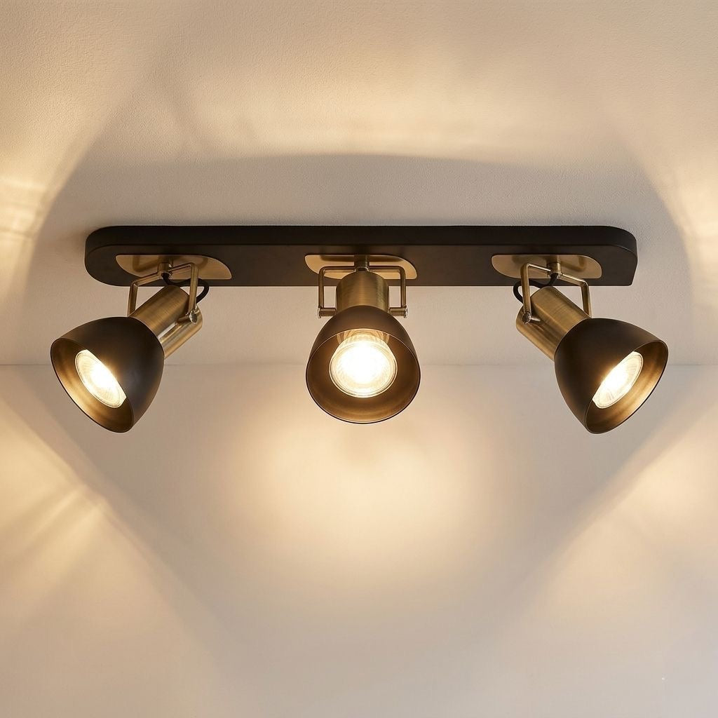 LAMPARA APLIQUE DE TECHO Y MURO TRIPLE ESTILO VINTAGE