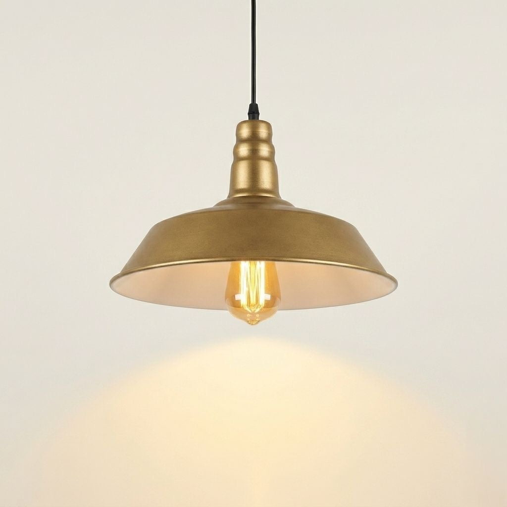 LAMPARA COLGANTE METALICA DORADA 36 CM