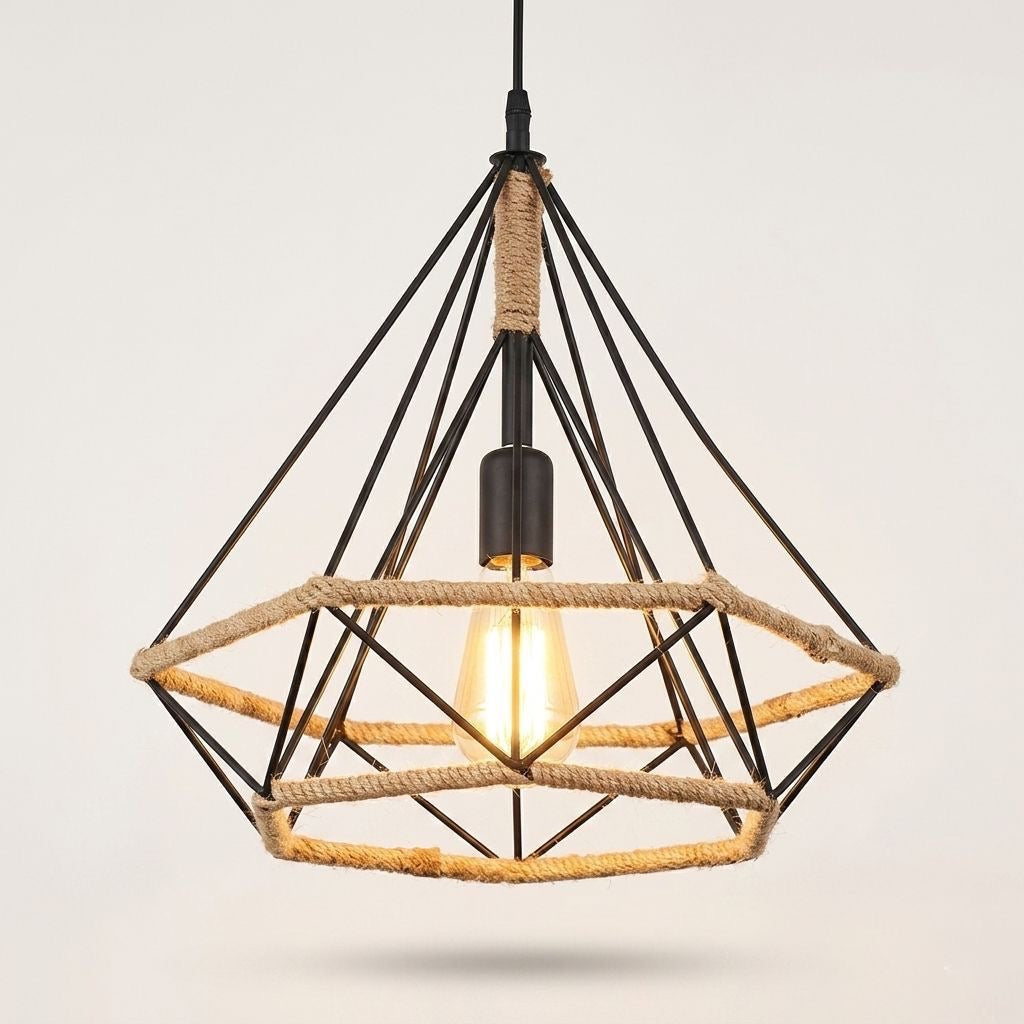 LAMPARA COLGANTE DIAMANTE RUSTICO 38 CM