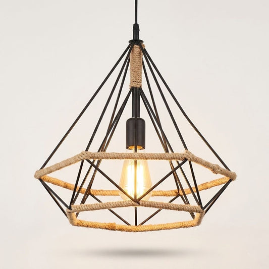 LAMPARA COLGANTE DIAMANTE RUSTICO 38 CM