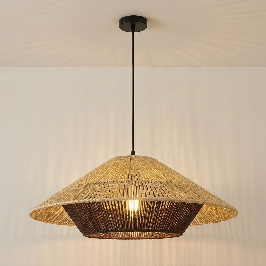 LAMPARA COLGANTE MIMBRE BICOLOR NATEA 60 CM