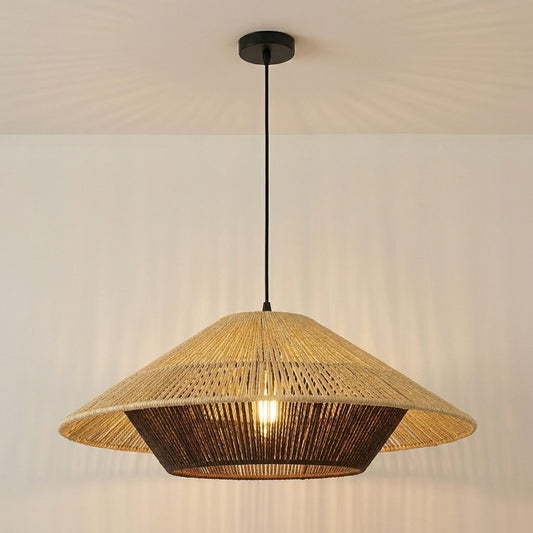 LAMPARA COLGANTE MIMBRE BICOLOR NATEA 60 CM