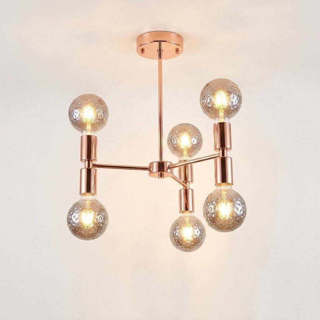 LAMPARA COLGANTE NORDICA GOLD ROSE 6 LUCES ROCIO