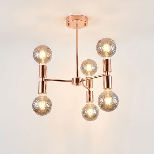 LAMPARA COLGANTE NORDICA GOLD ROSE 6 LUCES ROCIO