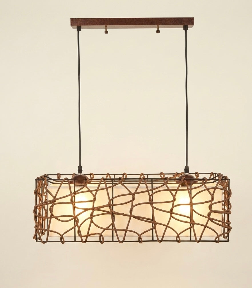 LAMPARA COLGANTE RECTANGULAR RUSTICA ENRREDADERA