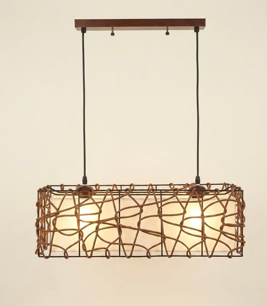 LAMPARA COLGANTE RECTANGULAR RUSTICA ENRREDADERA