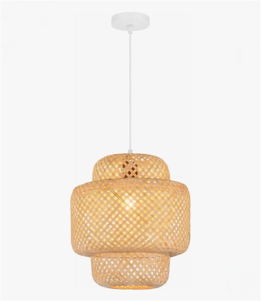 LAMPARA COLGANTE FIBRAS NATURALES BAMBU