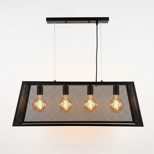 LAMPARA COLGANTE ESTILO JAULA EN MALLA 4 LUCES CATUL