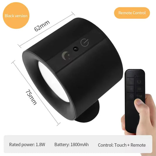 APLIQUE DE MURO INTERIOR LED INALÁMBRICO NEGRO