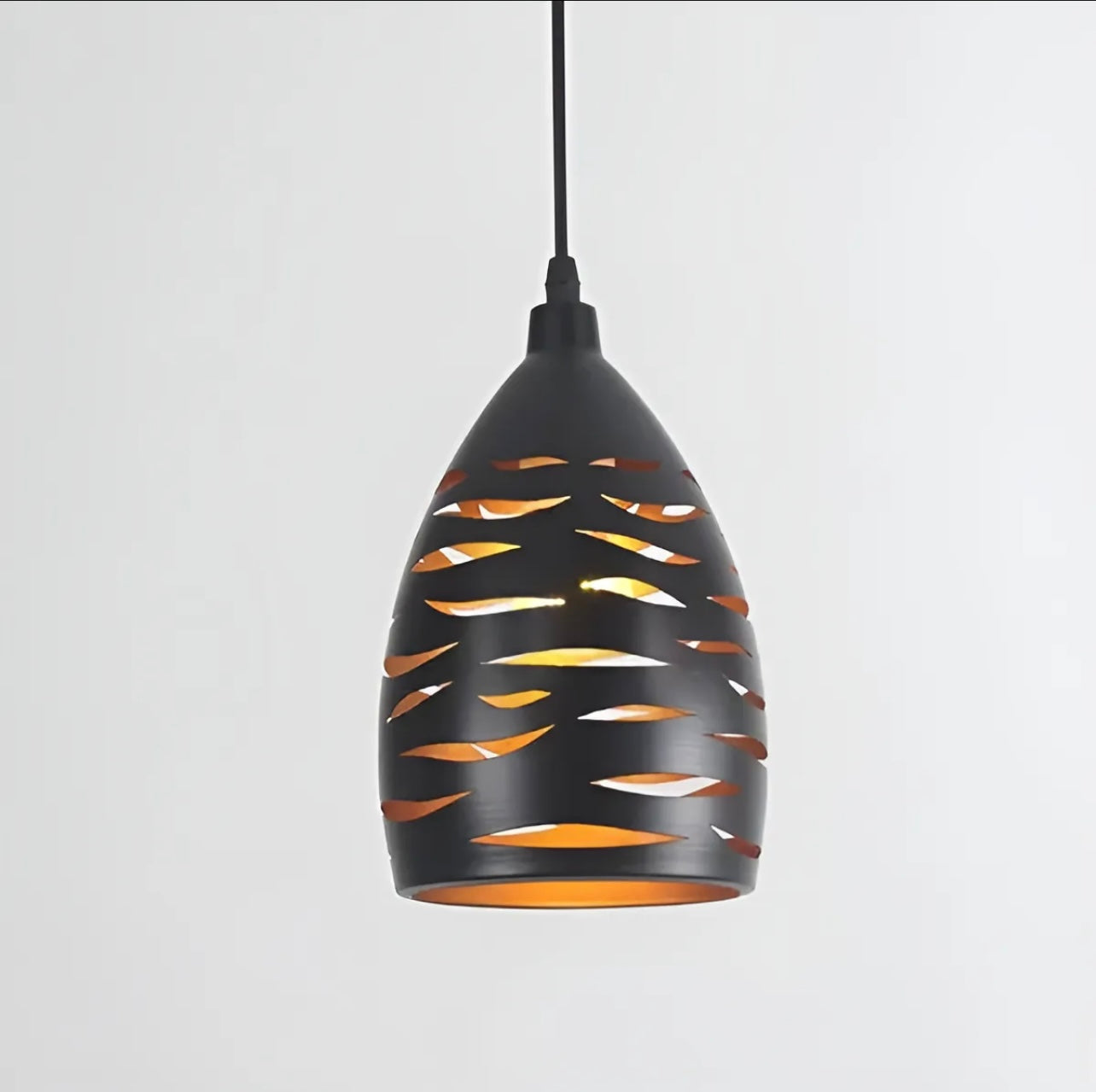 LAMPARA COLGANTE INDIVIDUAL NEGRA CEBRA