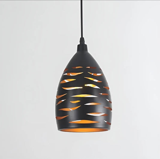 LAMPARA COLGANTE INDIVIDUAL NEGRA CEBRA