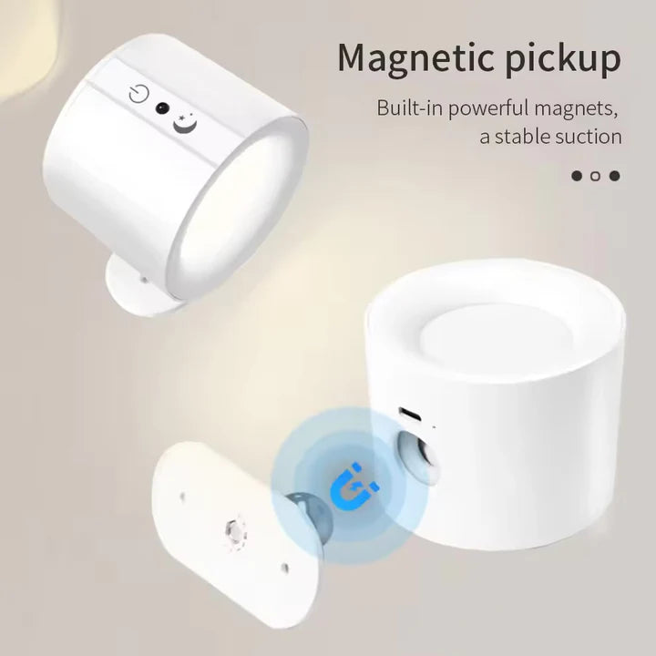 APLIQUE DE MURO INTERIOR LED INALÁMBRICO COLOR BLANCO TRES TONOS DE LUZ