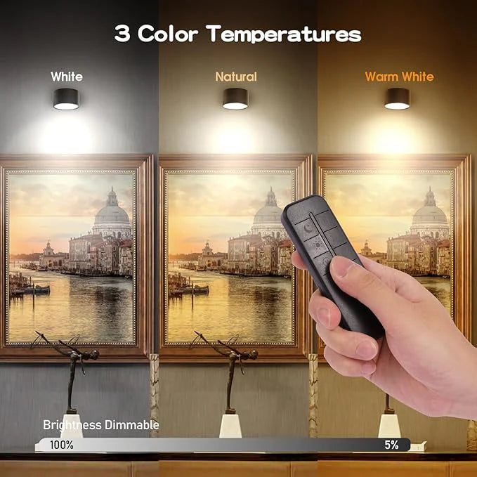 APLIQUE DE MURO INTERIOR LED INALÁMBRICO NEGRO