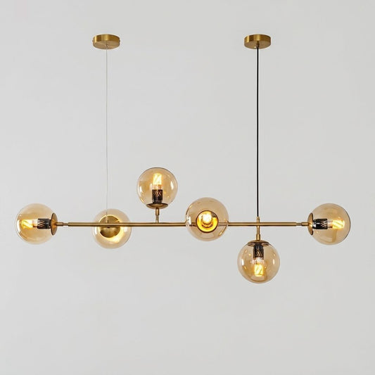 LAMPARA COLGANTE ESTILO NORDICA DORADA 6 ESFERAS PARIS