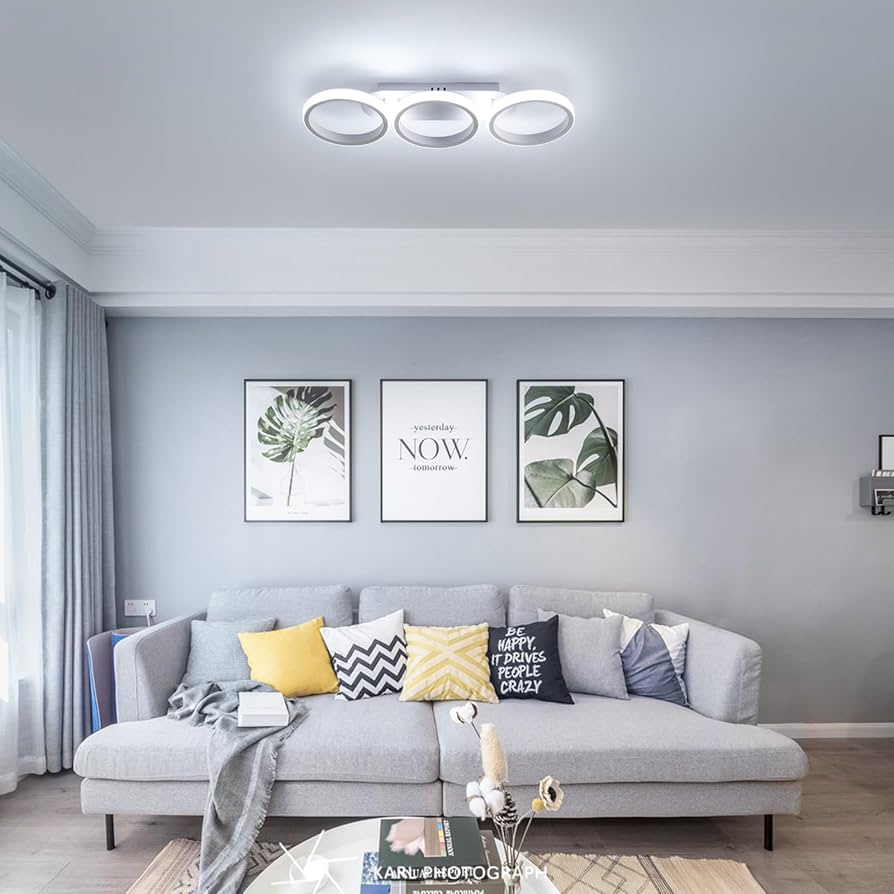 LAMPARA APLIQUE DE TECHO DISEÑO CIRCULO TRES TONOS DE LUZ