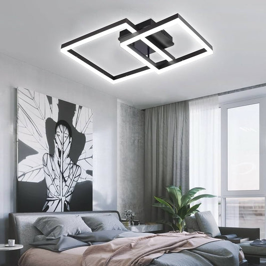 LAMPARA APLIQUE DE TECHO DOBLE CUDRADO LED FRIA CUBIC