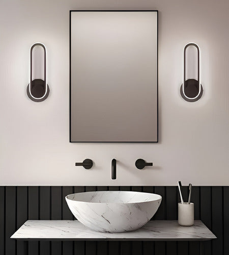 APLIQUE DE MURO INTERIOR OVALADO LED TRES TONOS DE LUZ ANTON