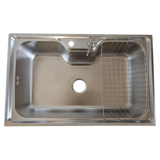 LAVAPLATOS ESTILO RIÑON PLATEADO 80X50 + REJILLA