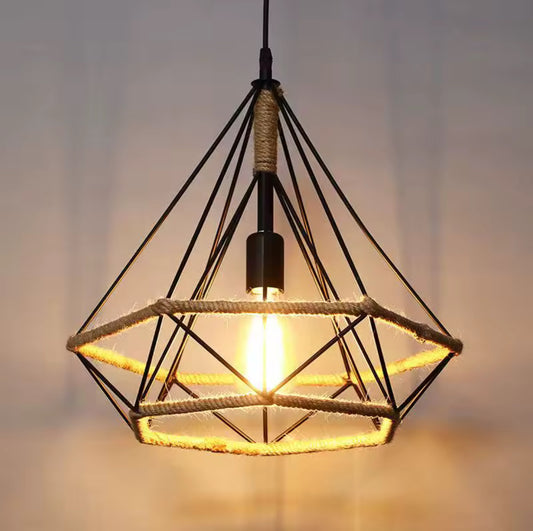 LAMPARA COLGANTE DIAMANTE RUSTICO 38 CM