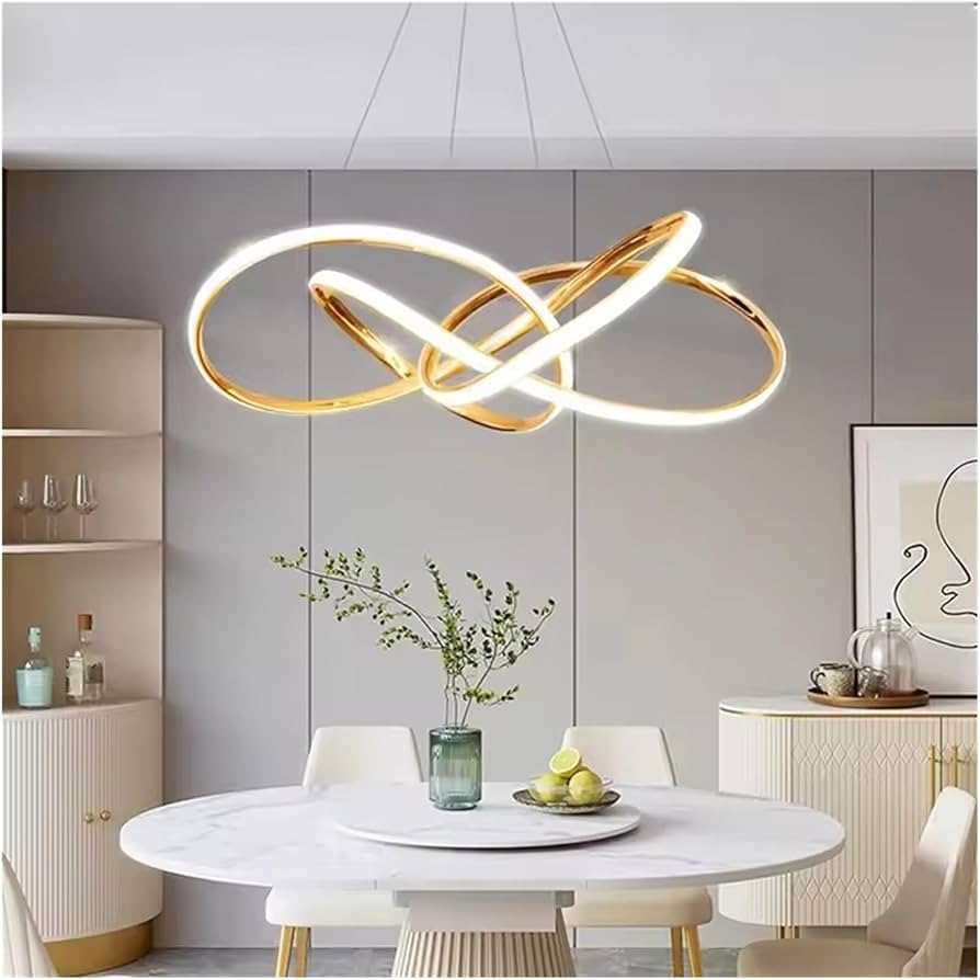 LAMPARA COLGANTE LED DORADA TRES NUDOS INFINITI