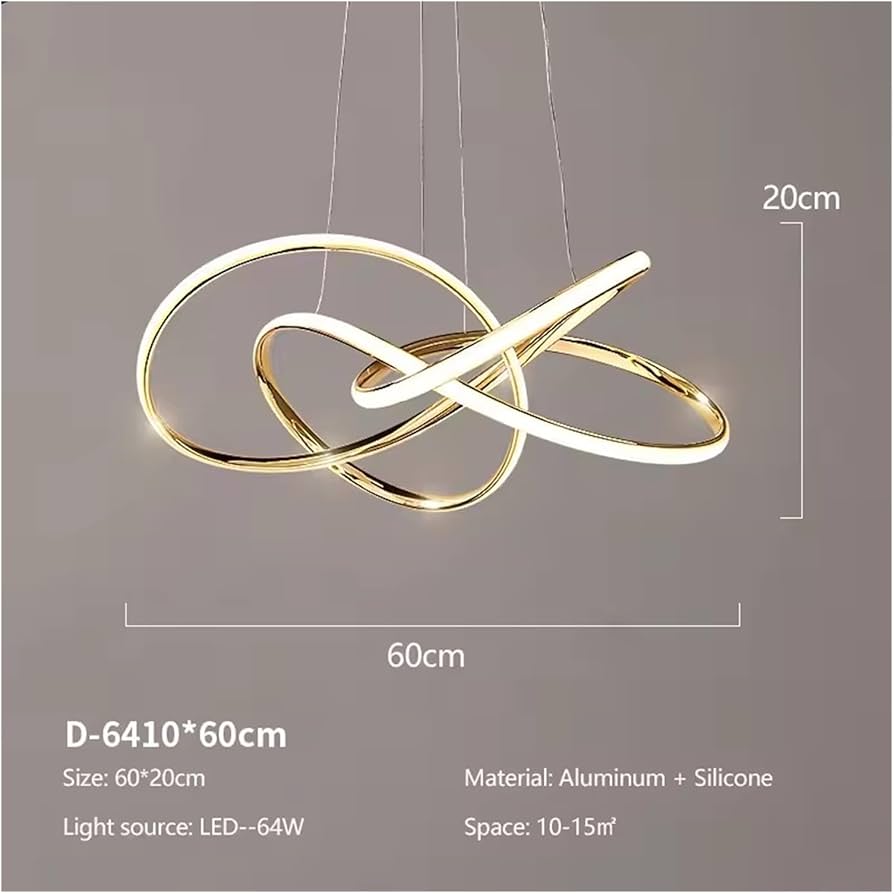 LAMPARA COLGANTE LED DORADA TRES NUDOS INFINITI
