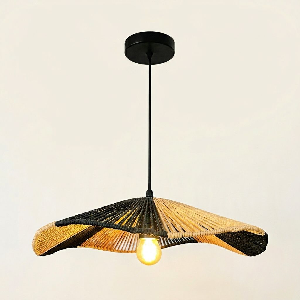 LAMPARA COLGANTE MIMBRE BICOLOR SAVANNA 40 CM