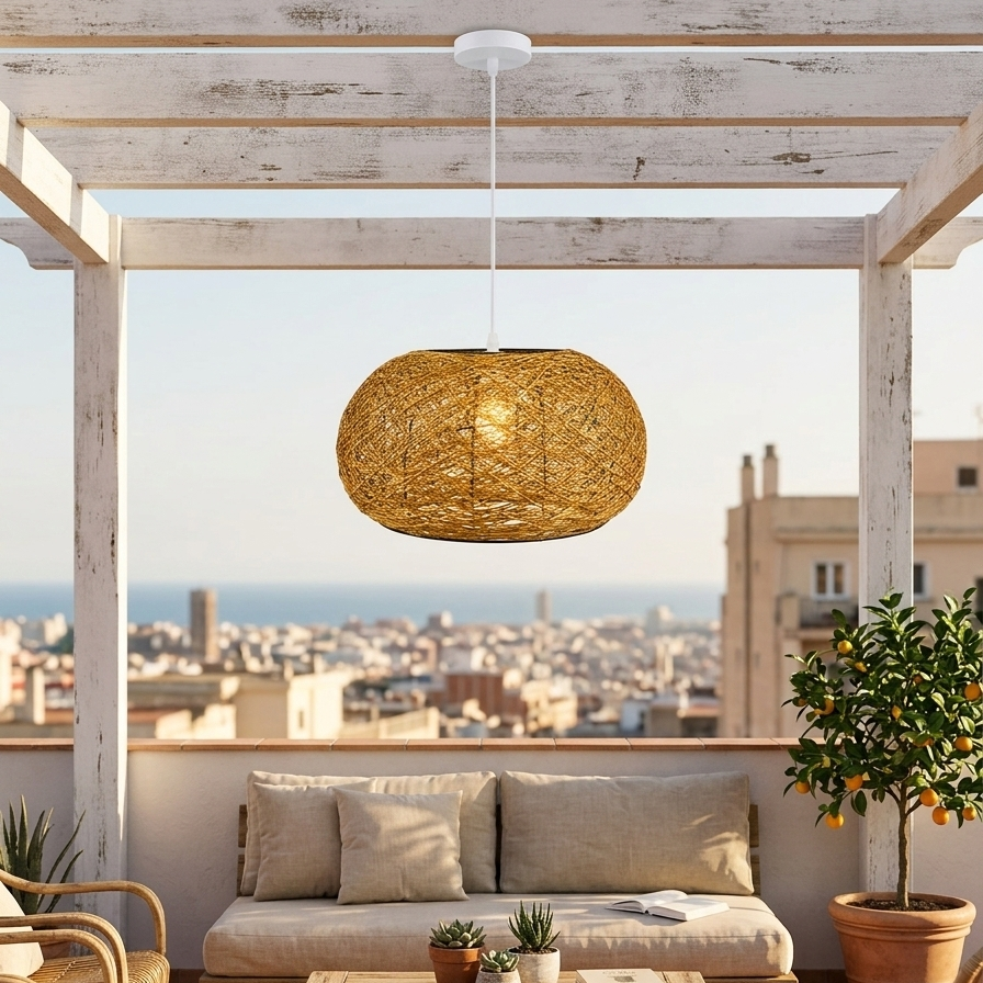 LAMPARA COLGANTE RUSTICA ESTILO NIDO CAFE
