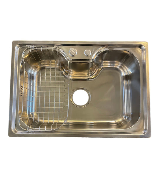 LAVAPLATOS ESTILO RIÑON PLATEADO 60X42 + REJILLA