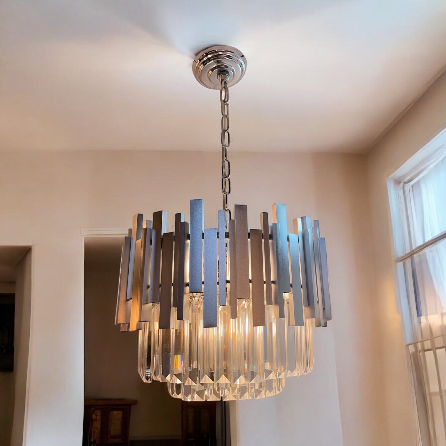 LAMPARA COLGANTE CHANDELIER CRISTAL PLOMO AYDE
