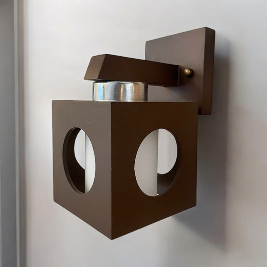APLIQUE DE MURO INTERIOR MADERA CON VIDRIO