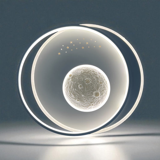 LAMPARA APLIQUE DE TECHO REDONDA TRES TONOS DE LUZ LUNA