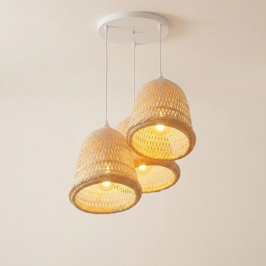 LAMPARA COILGANTE TRILE BAMBU MODELO VIVIANA