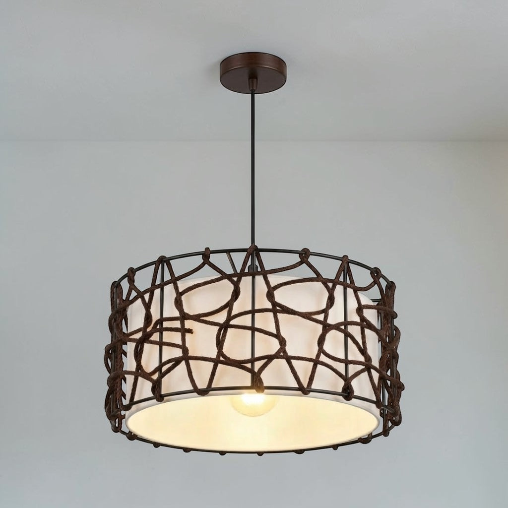 LAMPARA COLGANTE REDONDA RUSTUCA ENRREDADERA