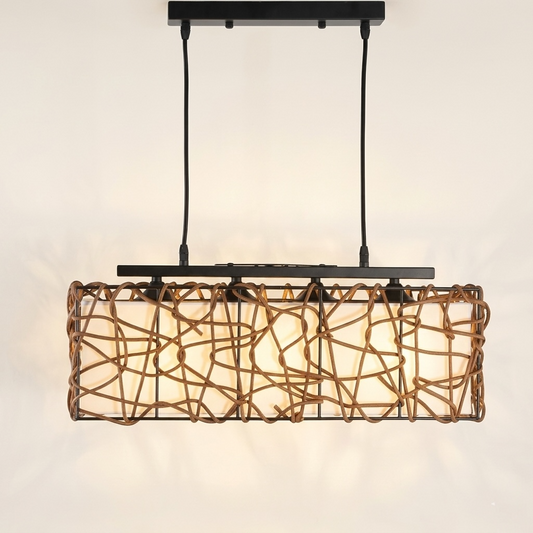 LAMPARA COLGANTE RECTANGULAR RUSTICA ENRREDADERA